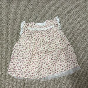 Popatu Pink and Cream Floral Kids Dress